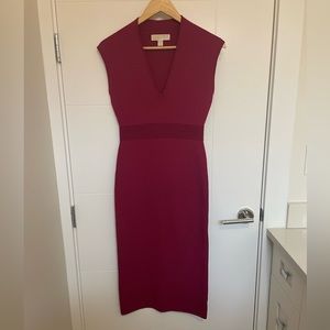 Michael Kors Red Midi BodyCon dress- size S. Perfect condition worn once